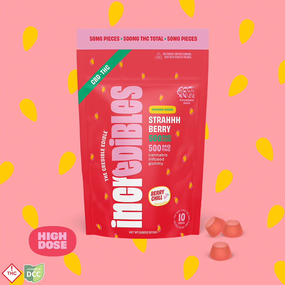 incredibles – MEDICAL 1:1 Strahhhberry + CBD High Dose [10pk] (500mg THC/500mg CBD)