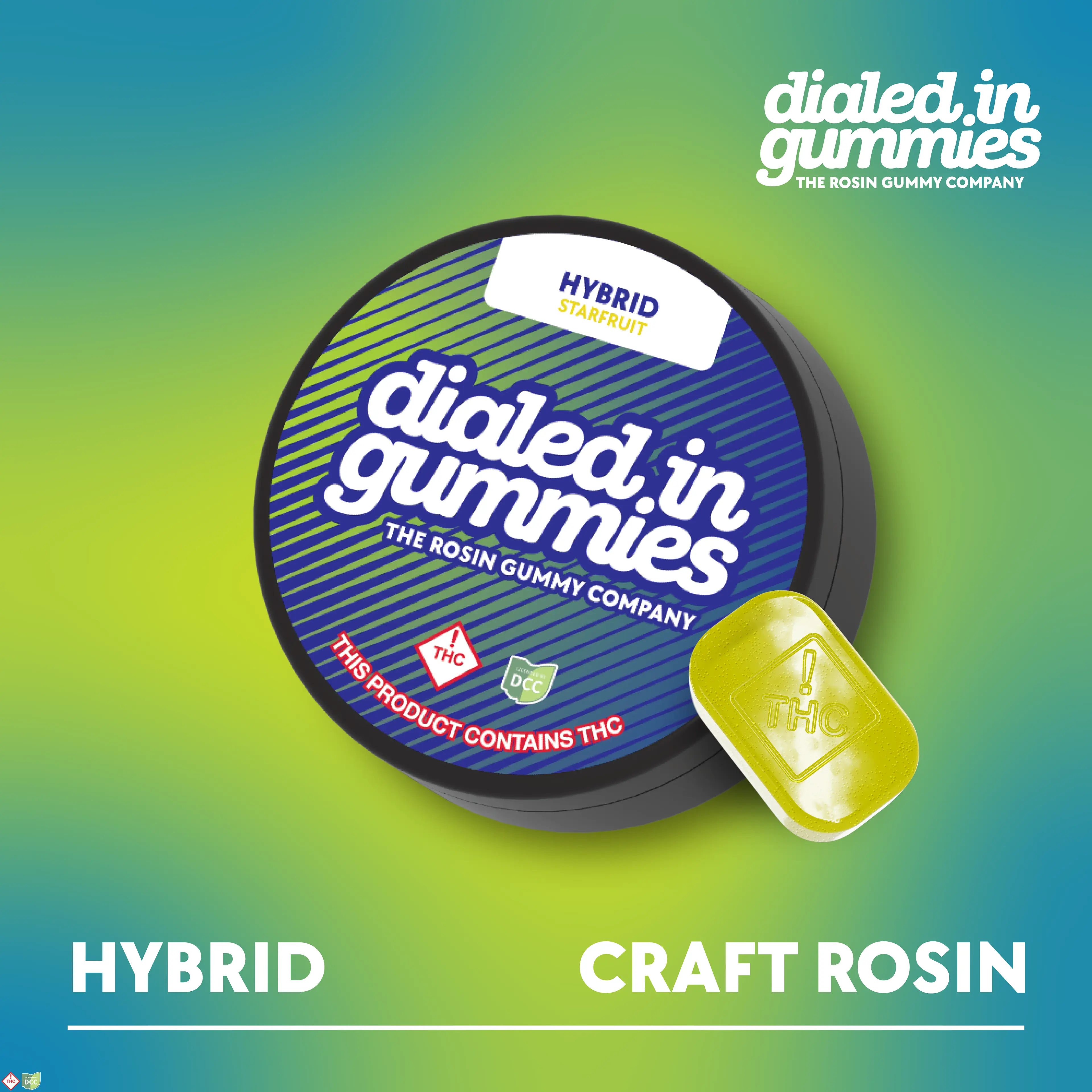 Dialed In Gummies – 100mg - Starfruit - Rosin Gummies (10pk)