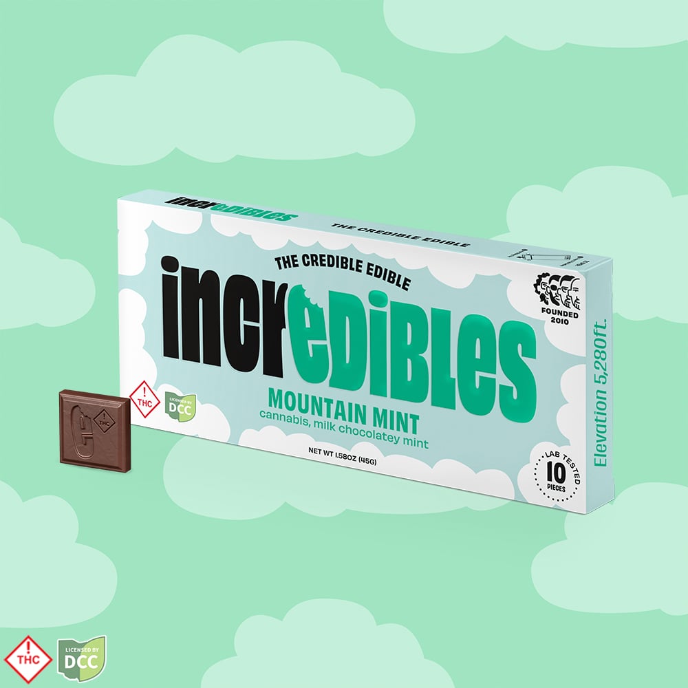 incredibles – Mountain Mint Chocolate Bar [10pk] (100mg)
