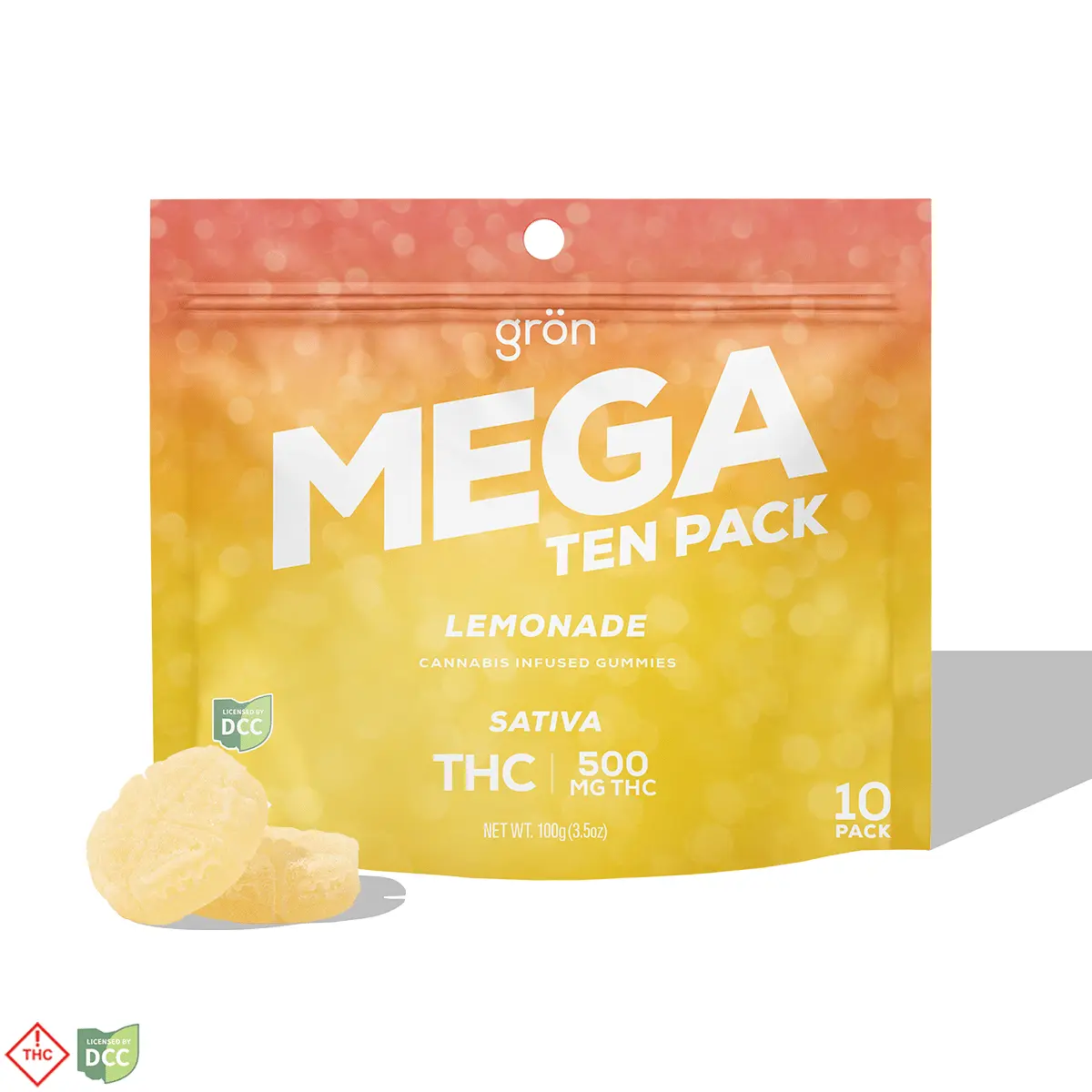Grön – Lemonade MEGA 10-Pack - THC - Sativa [10pk] (500mg)