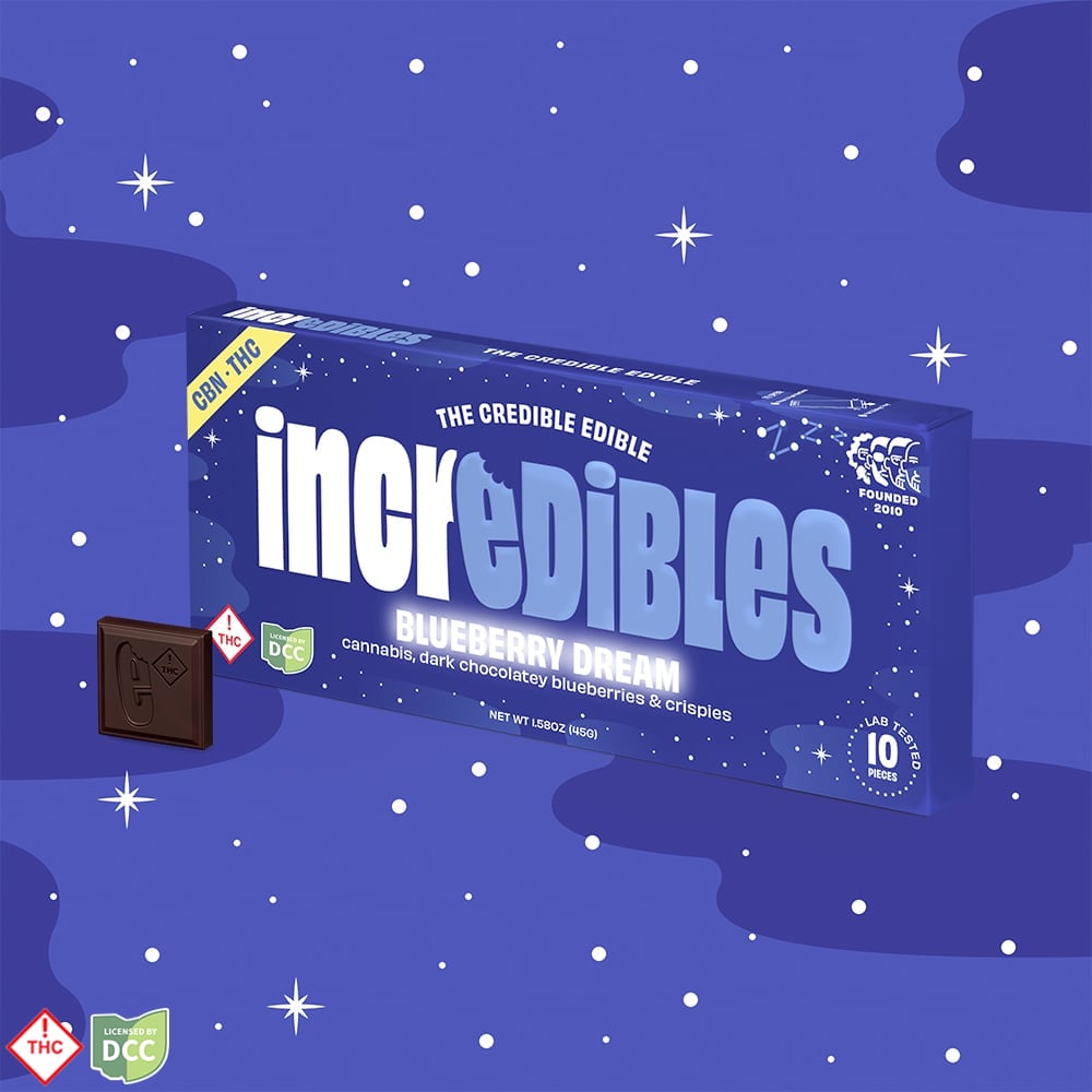 incredibles – 5:1 Blueberry Dream + CBN Bar [10pk] (100mg THC/20mg CBN)