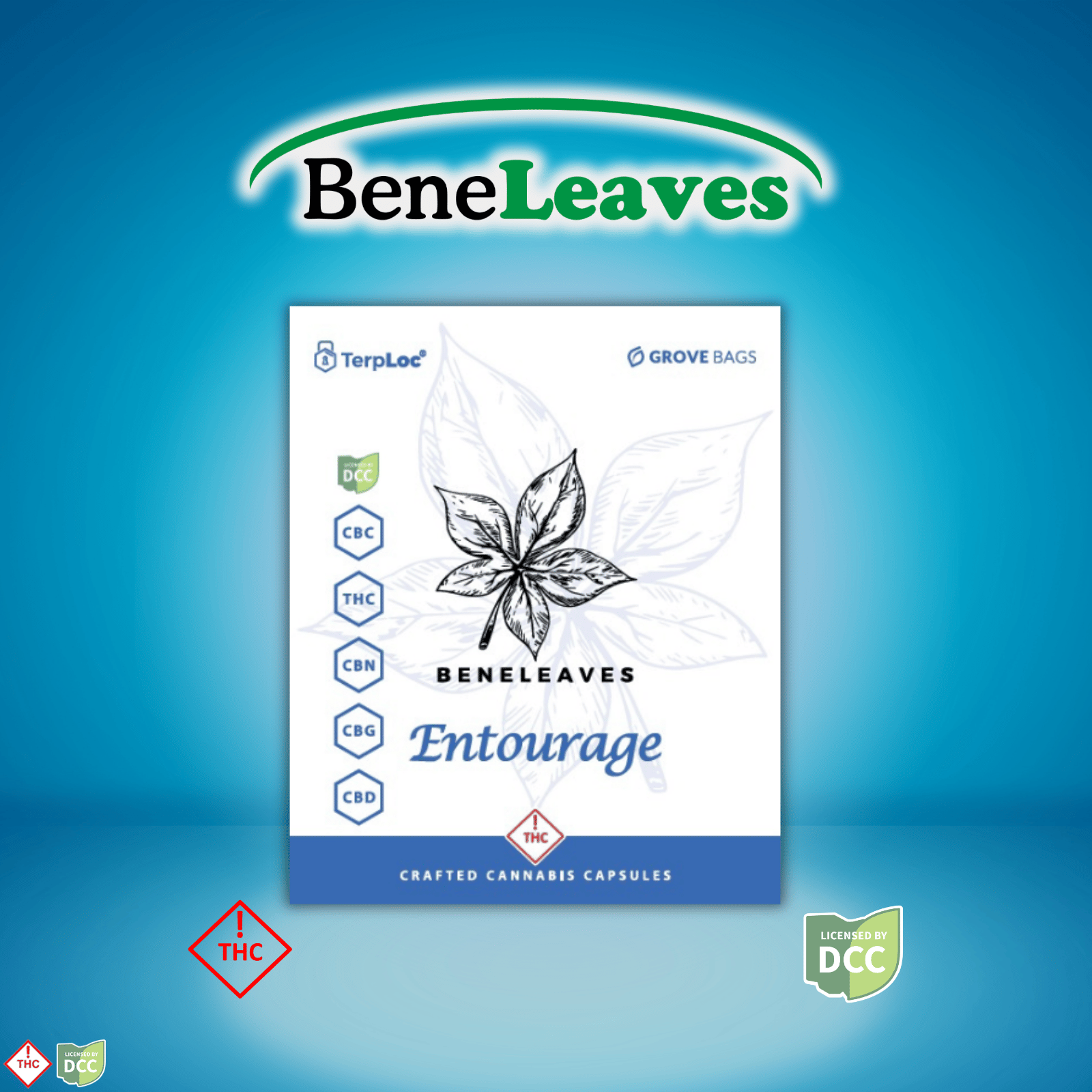 BeneLeaves – Entourage Effect Capsule [22pk] (110mg CBD/220mg THC/330mg CBG/330mg CBC/330mg CBN)