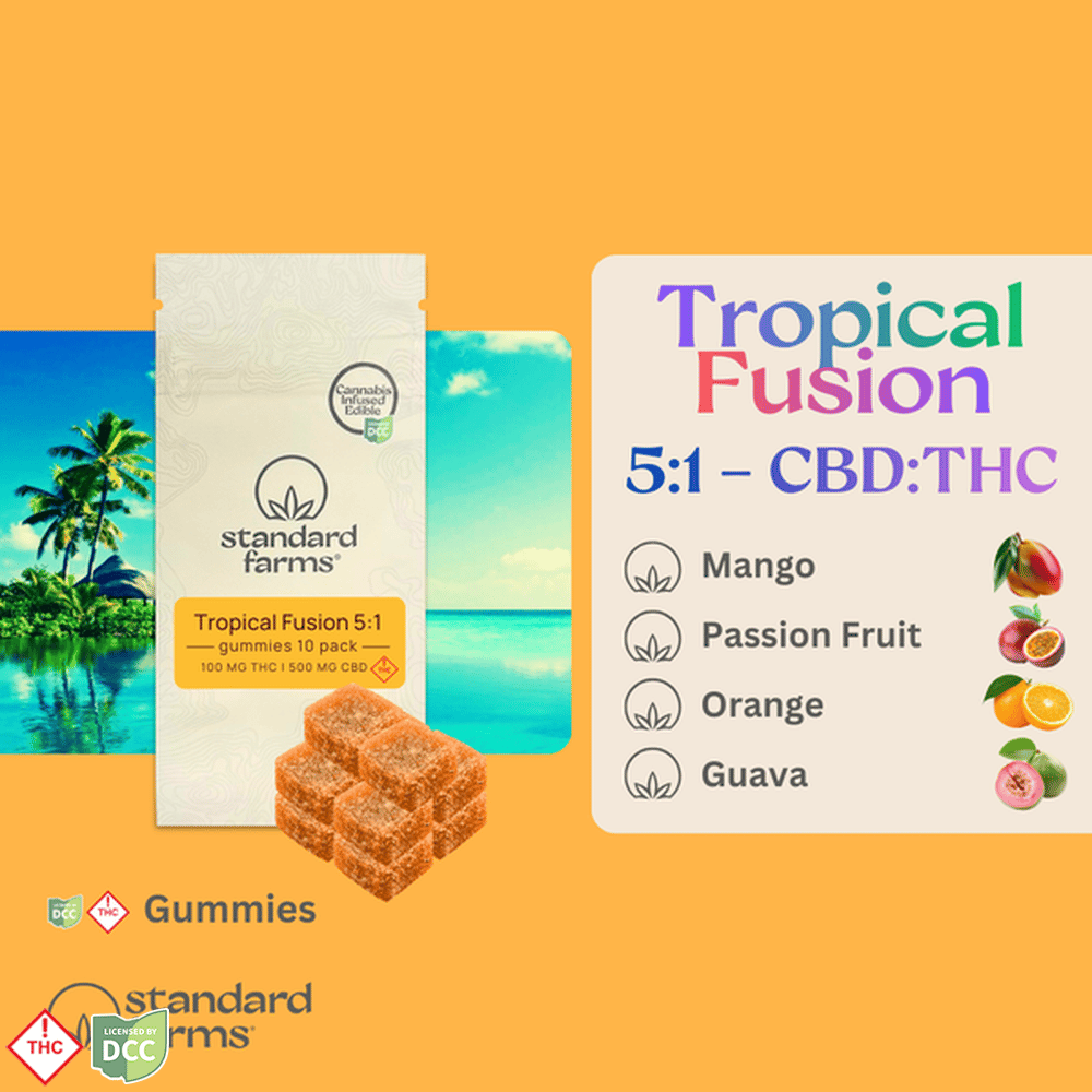 Standard Farms – 5:1 Tropical Fusion [10pk] (500mg CBD/100mg THC)
