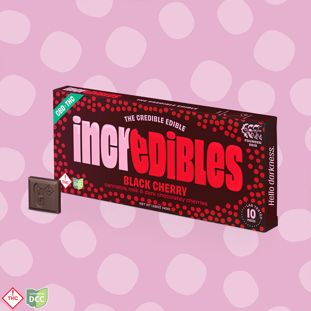 incredibles – 1:1 Black Cherry + CBD Bar [10pk] (100mg CBD/100mg THC)