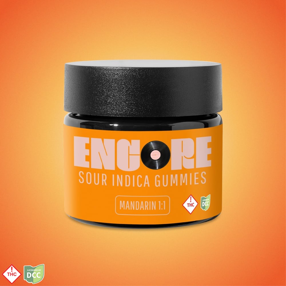 Encore Edibles – 1:1 Sour Mandarin [10pk] (110mg CBD/110mg THC)