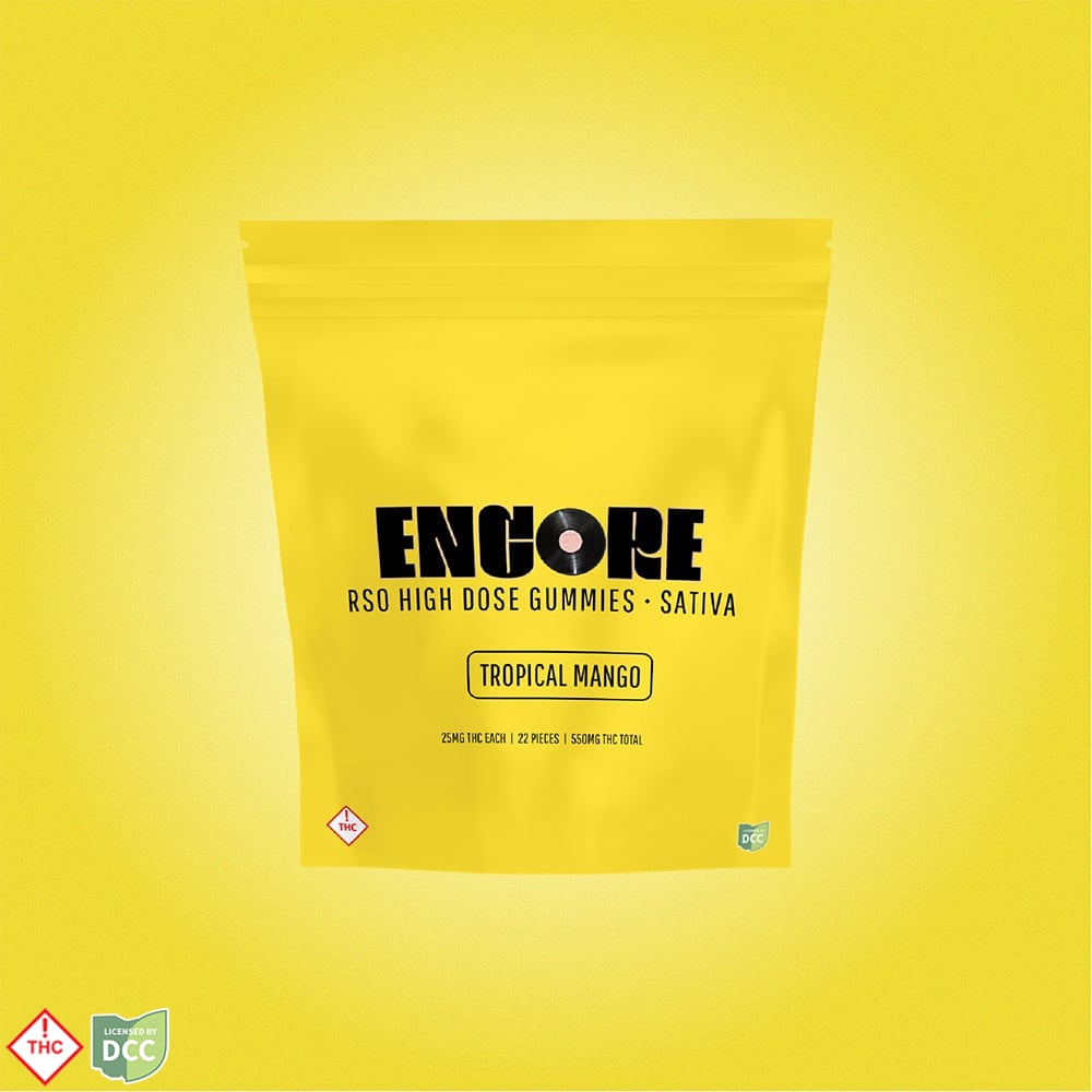 Encore Edibles – Tropical Mango RSO - Sativa [22pk] (550mg)