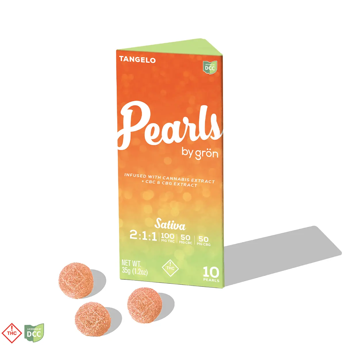 Grön – 2:1:1 Tangelo Pearls - Sativa (100mg THC/50mg CBC/50mg CBG)